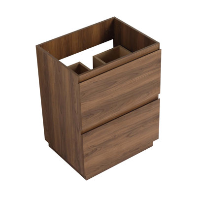 Meuble-lavabo de salle de bain sans lavabo, meuble-lavabo de salle de bain encastré moderne avec double tiroir, meuble-lavabo de salle de bain autoportant, bois d'ingénierie
