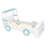Twin Size Car Bed with Storage Shelves, Kids Platform Bed with Cute Car-shape, Childlike Design, Blue & White-1567806257