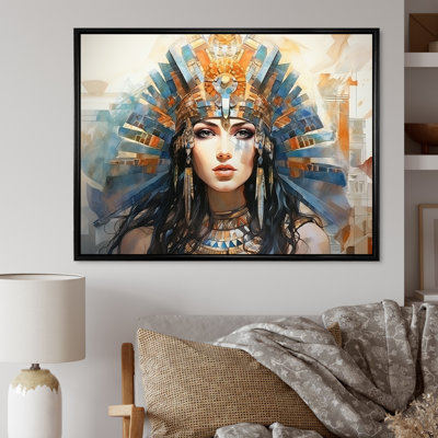 Or et bleu égyptien Pharaons femme III - Égypte, art mural