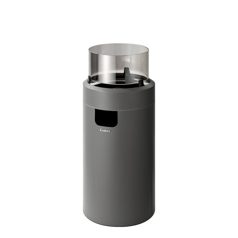 Armentha Round Steel Propane Smokeless Fire Column, Black, 76cm H x 40cm W x 40cm D