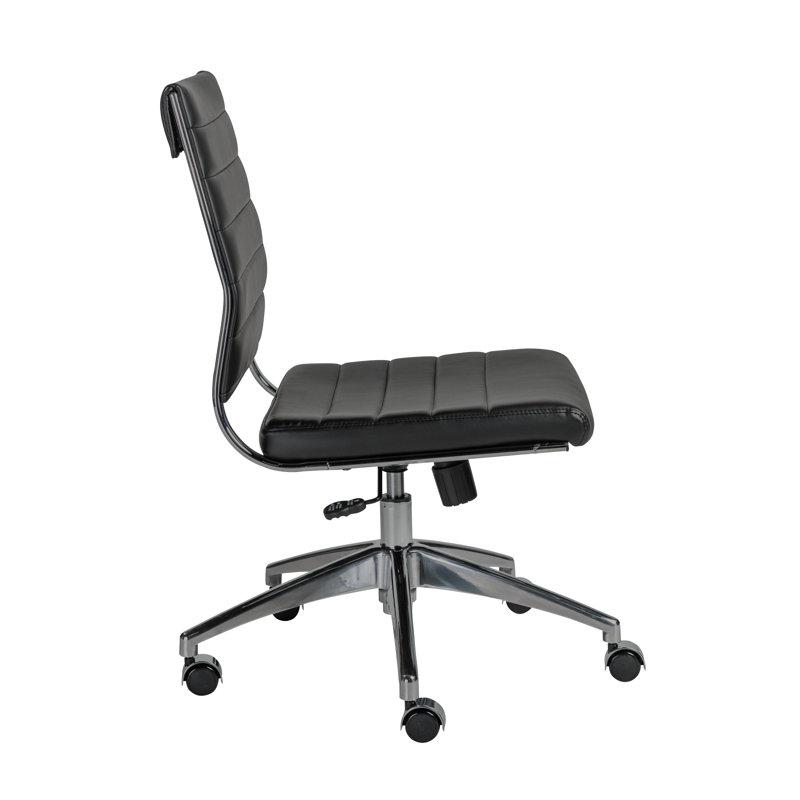 Rossie Task Chair, No, Black Faux Leather