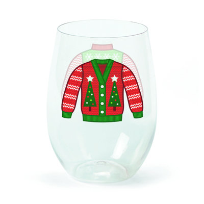 Argle Disposable Christmas Wine Glass