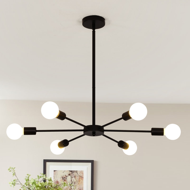 Lustre sphérique spoutnik à 6 lumières Cobhyn, Noir
