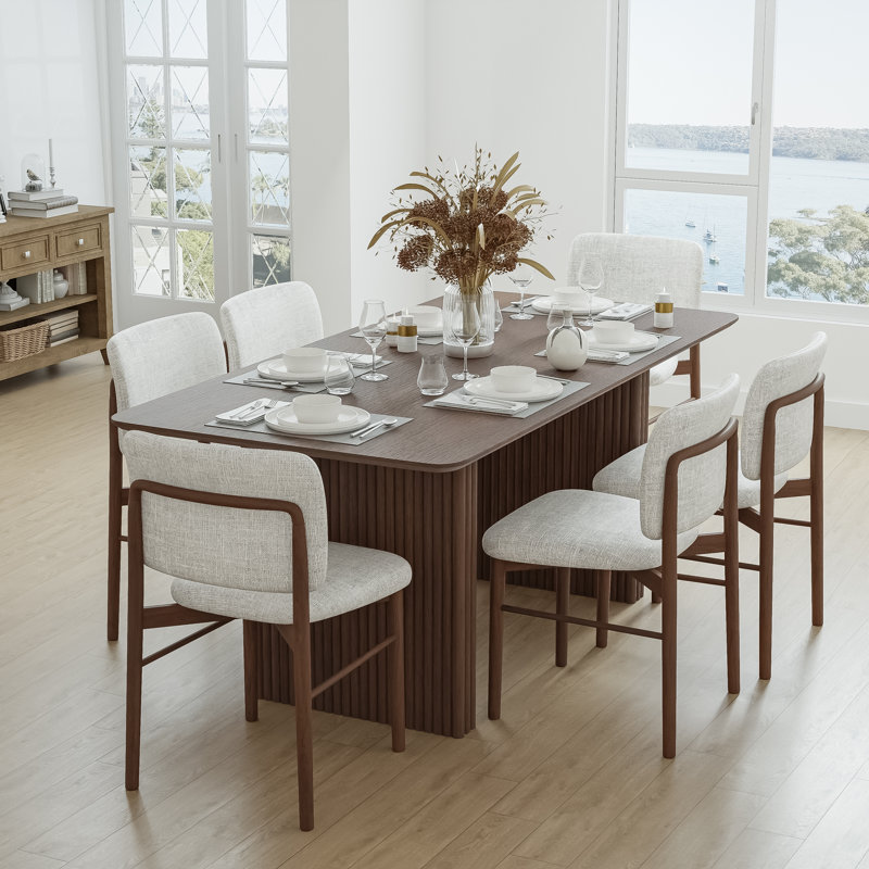 Maitilde Rectangular 30"H Wood Dining Table, 30"H x 67"L x 33.5"W, Walnut