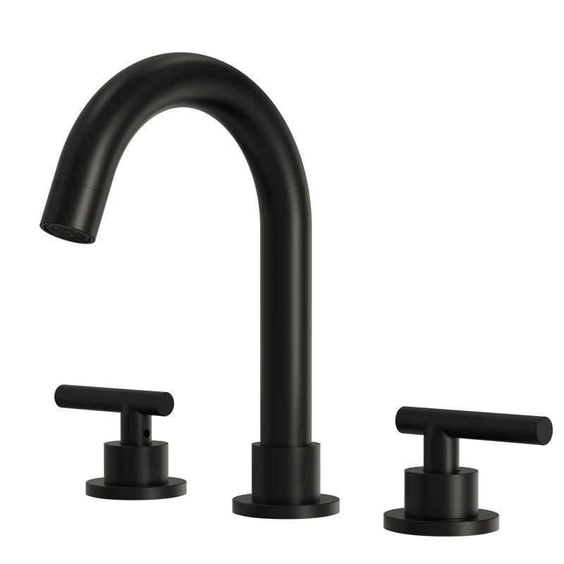 Widespread Bathroom Faucet 3 Hole, 2-Handle Bathroom Sink Faucet with Drain Assembly, Matte Black