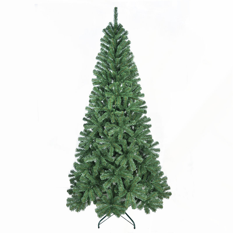 Arbre de Noël artificiel 7 pi avec 774 pointes en PVC dense, structure à charnières et support en métal - Décoration de Noël verte pour tout espace