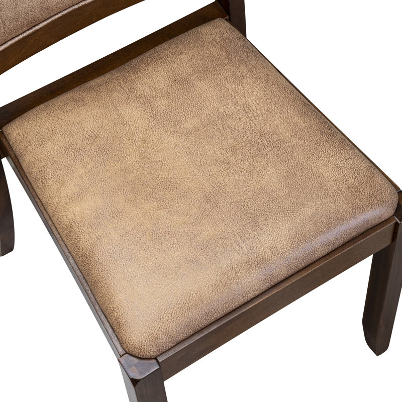 5-pc Table set consists of a Round Table and 4 Texture Polyester stackable Chair - (Finish Option)., Antique Walnut