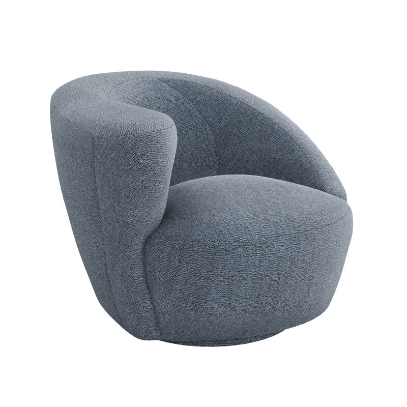 Fauteuil pivotant gauche Carlisle, Mélange de polyester azur