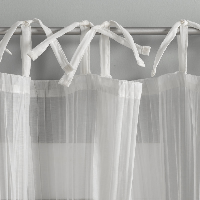 Erasma Sheer Single Curtain Panel, Ivory, 50" W x 95" L