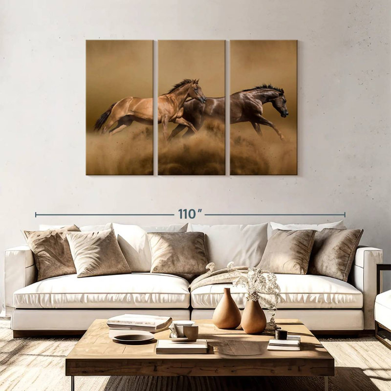 Brampt Sandstorm Wild Horses, 48" H x 74" W