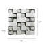 Carreau mural 12 po x 12 po Carrara et verre 3D avec mosaïque de marbre (1 pied carré)