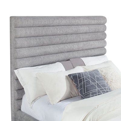 Grand lit tapissier gris