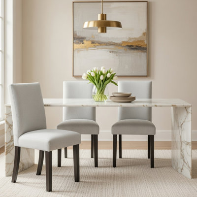 Ensemble de 2 chaises d'appoint à hauteur de comptoir Risa, mousse viscoélastique en polyester gris pierre