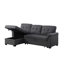 Canapé-lit modulaire réversible en lin gris foncé 84 po avec rangement Lucca