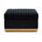 Contemporary Foot Rest - Vertical Channel Velvet, Black Upholstered-604267693