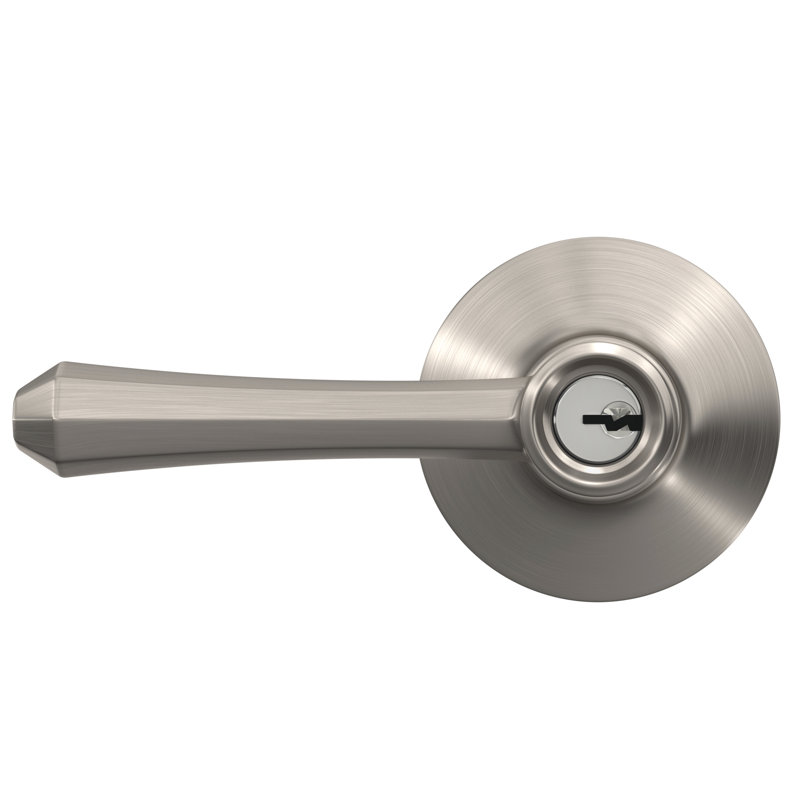 Dempsey Keyed Entry Lever with Plymouth Trim, Satin Nickel, Yes, Keyed Alike
