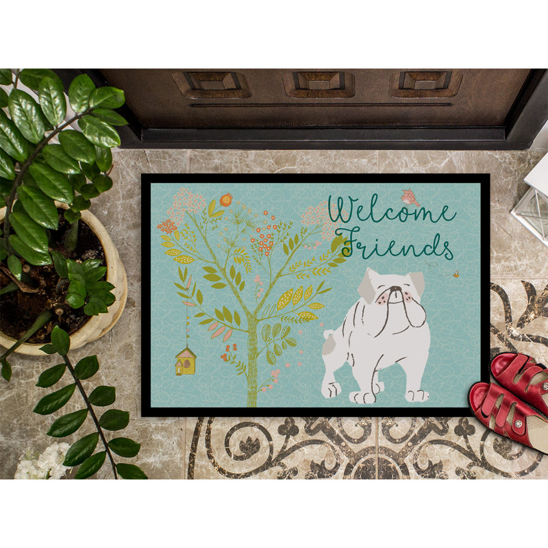 Tapis de porte Yonker English Bulldog, Bouledogue anglais blanc