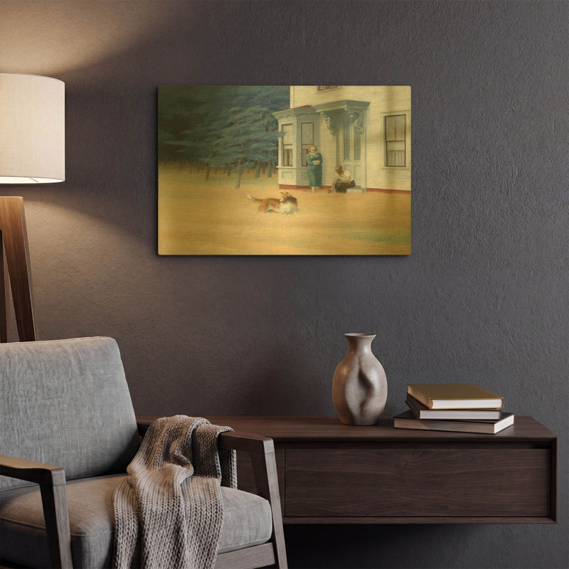 «Cape Cod Evening, 1939» par Edward Hopper, art mural en métal doré, 16 po x 12 po, 24"x16"