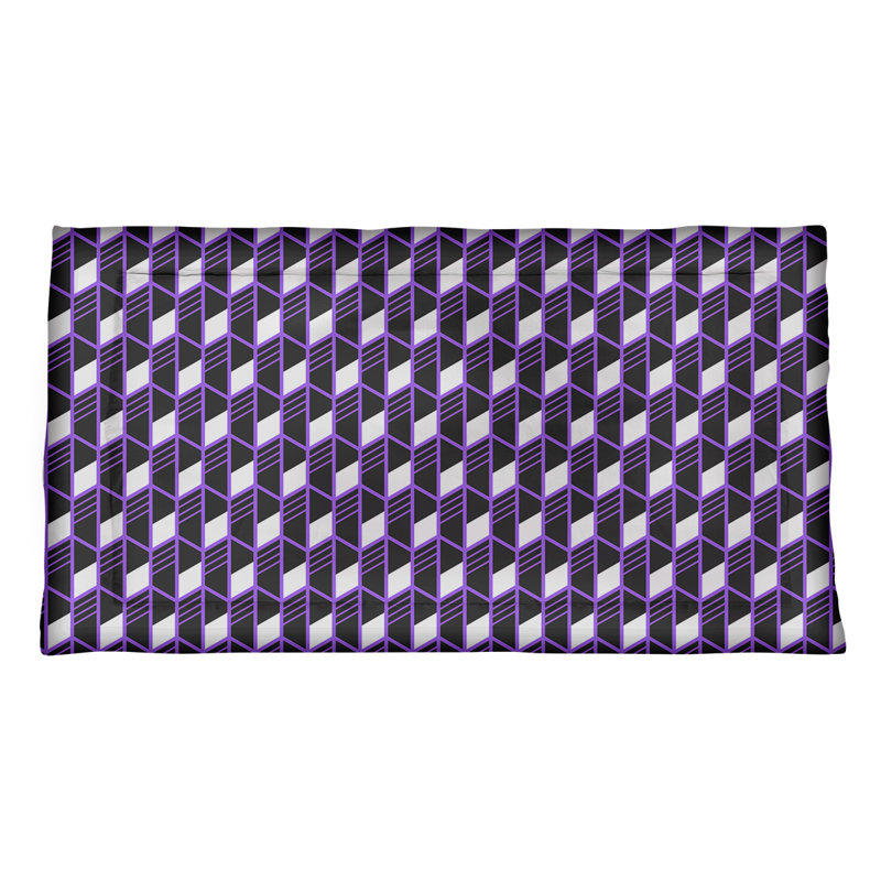 Taie décorative à rayures géométriques Katelyn Elizabeth, Standard, Polyester, Mauve