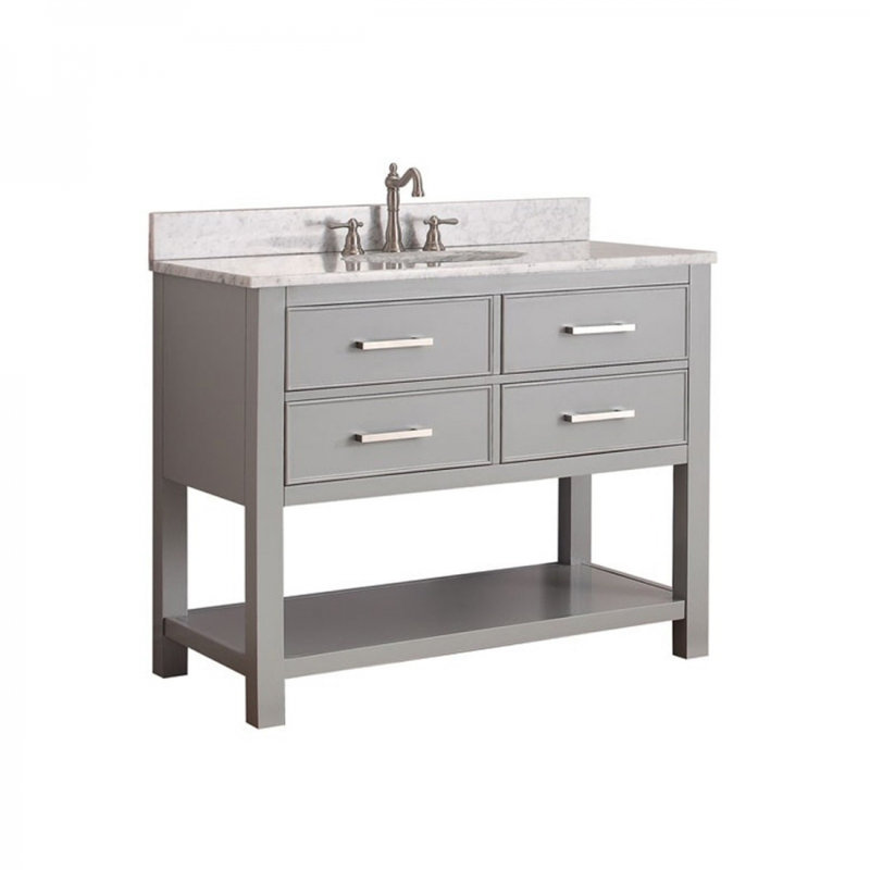 Brooks 42'' W Single Bathroom Vanity Base, Chilled Gray