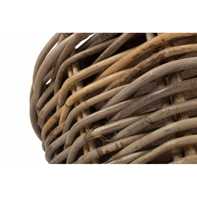 Rattan Planter Basket with Lining, 34cm H x 45cm W x 45cm D