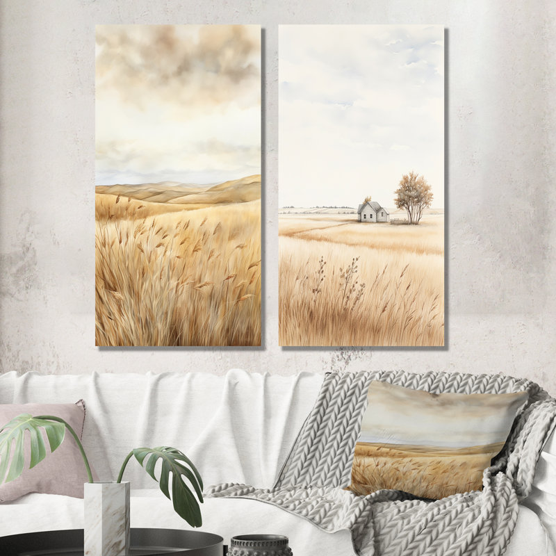 Ensemble de 2 décorations murales en métal Prairie, H 32 po x l 32 po