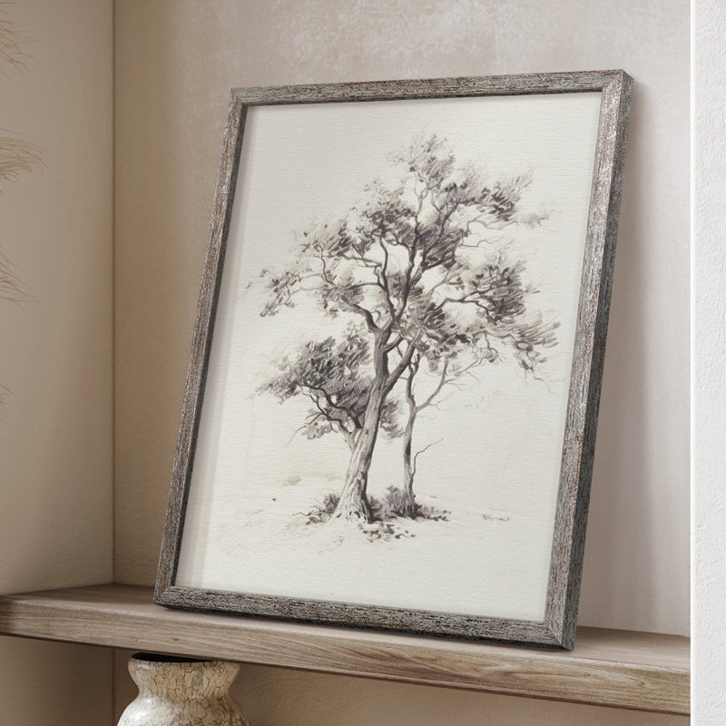 «Vintage Landscape I», reproduction encadrée - bois massif