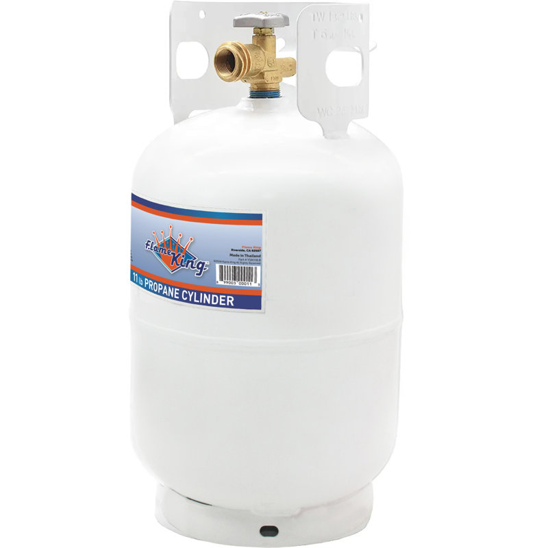 White 10 Pound Steel Propane Tank with OPD Valve