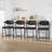Bar Stools Set of 4 with Armrests, Counter Height Bar Stools Set with Footrest & Soft Back, Metal Barstools Set with Wide Upholstered Seat for Kitchen Islands, Counter Bars, Rustic Black-198758500-198758502