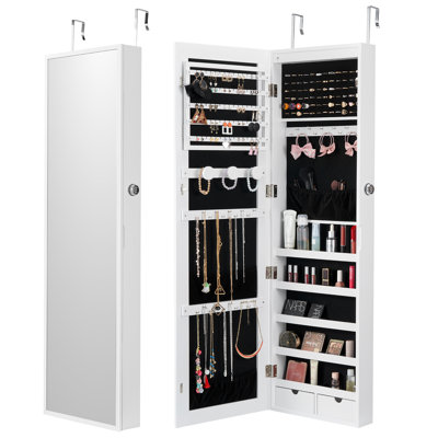 Armoire à bijoux avec miroir verrouillable 47,05 po