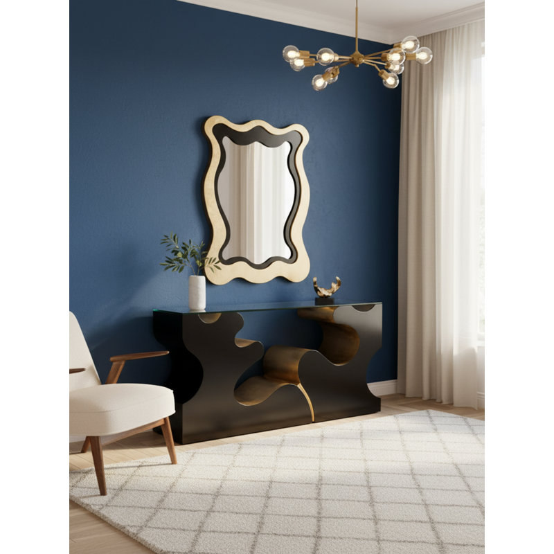 Flat Wall Mirror, Black/Silverleaf