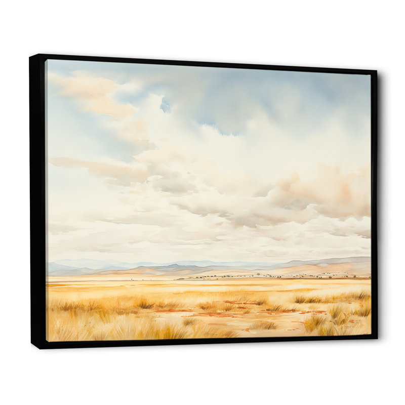 Tranquil Meadow Moments I, Black Picture Framed, H 24 po x l 32 po