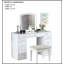 Ensemble de meuble-lavabo de style contemporain avec miroir de 3 m, lumières DEL, tiroirs de rangement, glissières en bois et tabouret rembourré pour la chambre à coucher