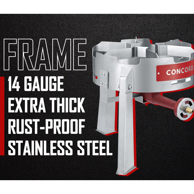 Concord Titan Stainless Steel Single Propane Burner for Outdoor Cooking