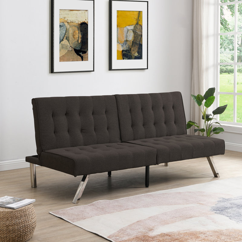 Gonnelli Armless Sofa, Modern Sofa, Accent Sofa, Espresso Fabric Incorrect