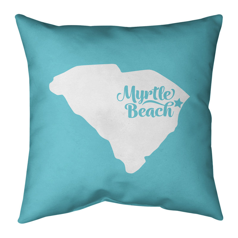Housse de coussin, Myrtle Beach, 18 po x 18 po, Bleu sarcelle