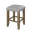 Ensemble de 2 tabourets de comptoir transitionnels, finition chêne et cuir synthétique gris pour un repas confortable