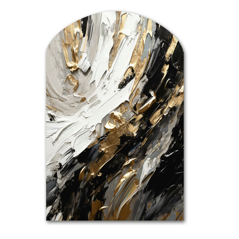 Malec - Art abstrait en forme d'arche abstraite, H 34 po x l 25 po