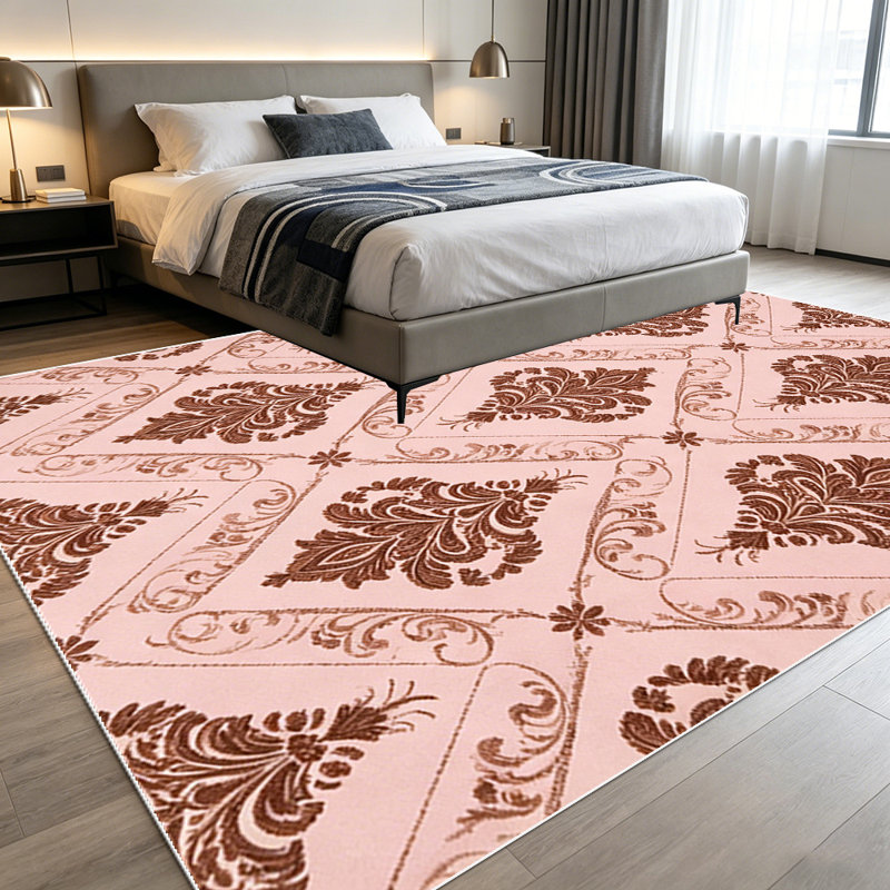 1PC Vintage Damask Pattern area rugs for Living Room, Soft Comfortable, All-season, Easy-care, Machine washable Indoor mat, Under Table suitable for Dining, Bedroom, Entry, Kitchen, Patio, Home Decor, Outdoor Decor.