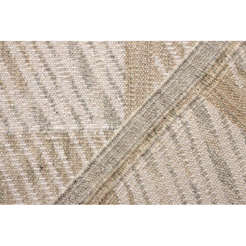 Scandinavian Hand Knotted Wool Geometric Area Rug, Rectangle 12' x 15'