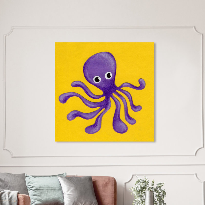 Art sur toile octopus Farris, H 12 po x l 12 po x P 1,5 po