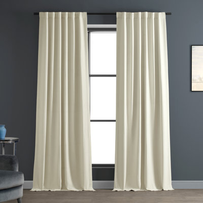 Bellino Textured Faux Linen Room Darkening Curtains for Bedroom & Living Room Curtains (1 Panel)