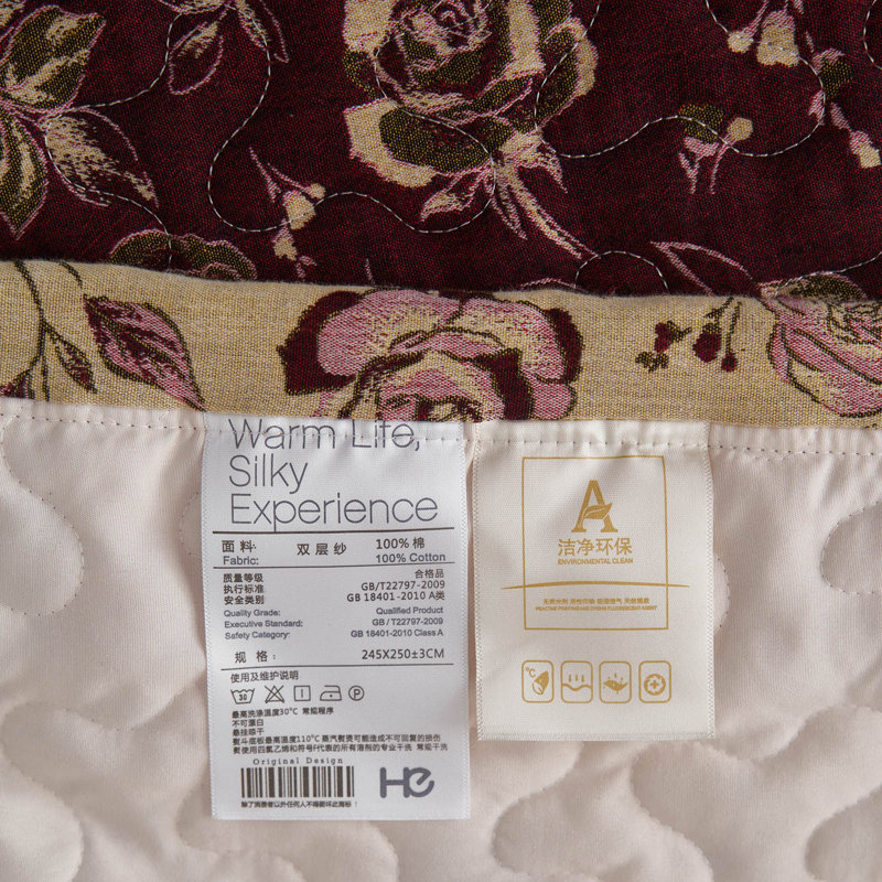 Vintage 3-Piece Cotton Double-Layer Paisley Quilt Set, King Quilt + 2 Standard Shams, Red