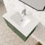Ensemble de meuble-lavabo mural simple 30 po Aurilla avec comptoir en céramique blanc vert forêt et tablette droite Aurilla-641886403-737632750-737632752
