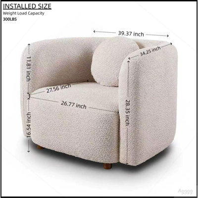 C3-2508, fauteuil d'appoint carré, fauteuil rembourré en nuage Boucle, fauteuil de style japonais, canapé 1 place