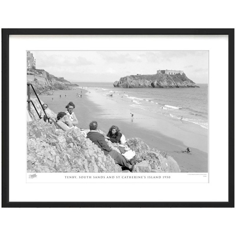 Tenby, South Sands And St Catherine's Island 1950 by Francis Frith - Single Picture Frame Print, 60cm H x 80cm W x 2.3cm D