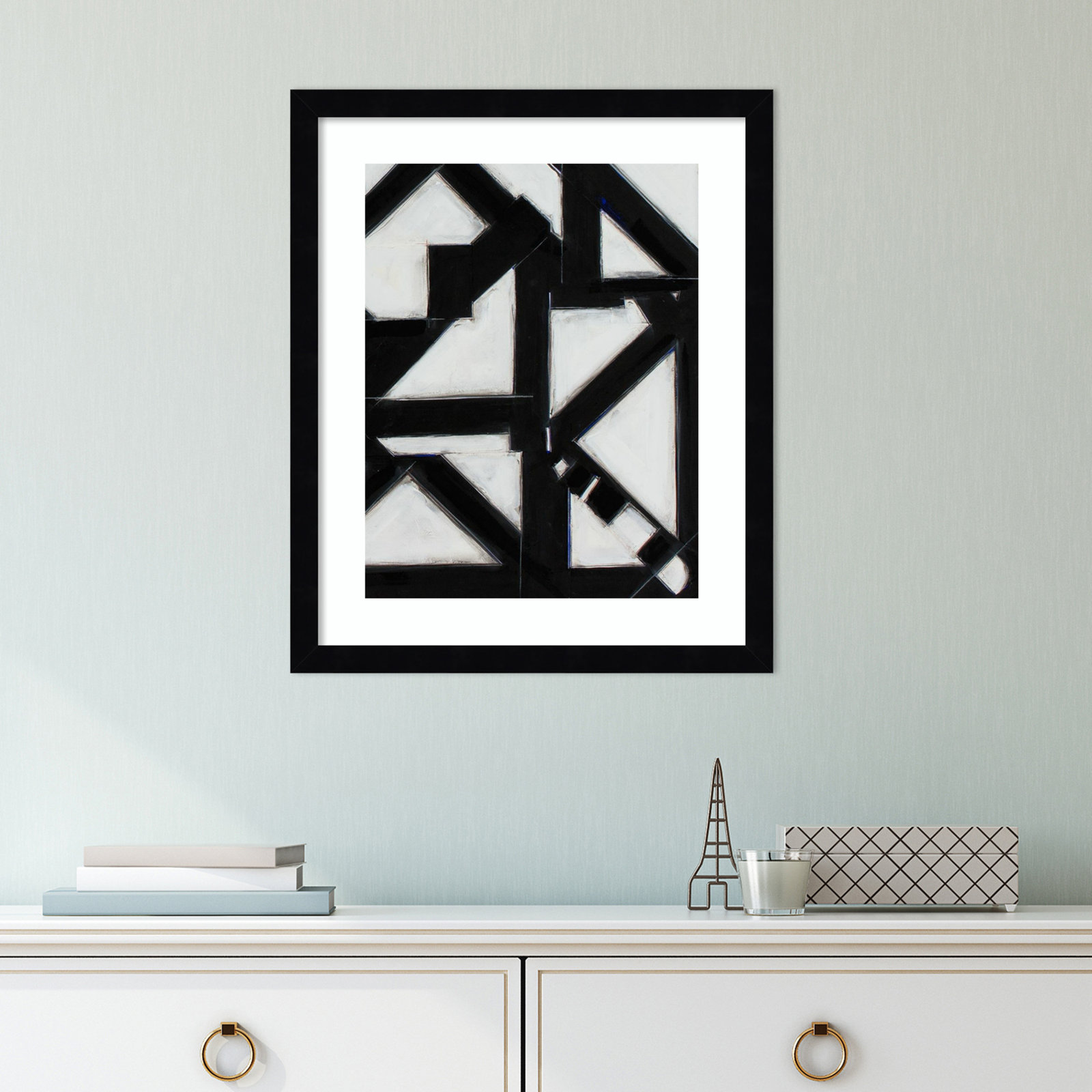 Tulare "Topographic V" Print, Black, 17" H x 14" W x 1" D