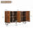 Modern Art Solid Wood Sideboard,59*16*35Inch, Wave Relief Design, Walnut Texture, Iron Legs, Living Room Storage Cabinet