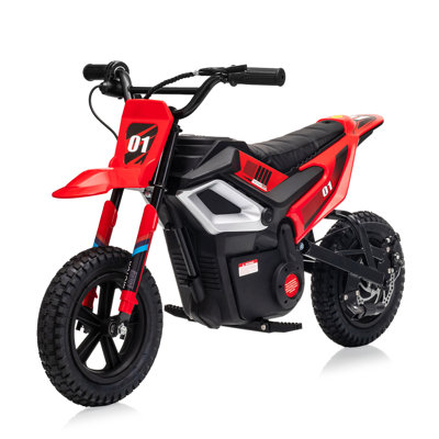 Vélo électrique pour enfants 24 V, mini moto électrique 350 W avec pneus de 12 po, accélérateur, vitesse maximale de 14 mi / h, capacité de charge de 130 lb, vélo électrique tout-terrain