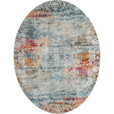Tapis contemporain Mulvihill couleur crème